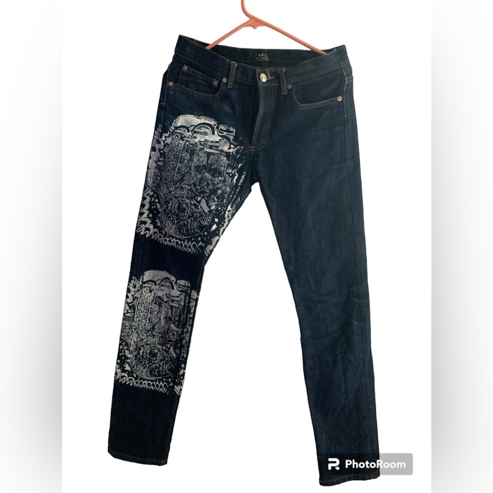 CUSTOM APC PETIT STANDARD RAW SELVEDGE DENIM JEANS SIZE 28 BUTTON FLY